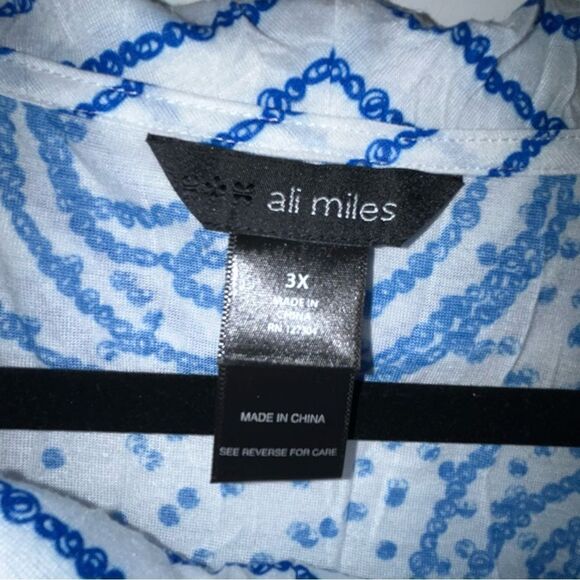 Ali Miles Mix Print Cowl Neck Asymmetrical Shirt Top - Picture 3 of 7